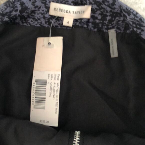 NWT Rebecca Taylor quilted pattern mini skirt - Picture 3 of 5